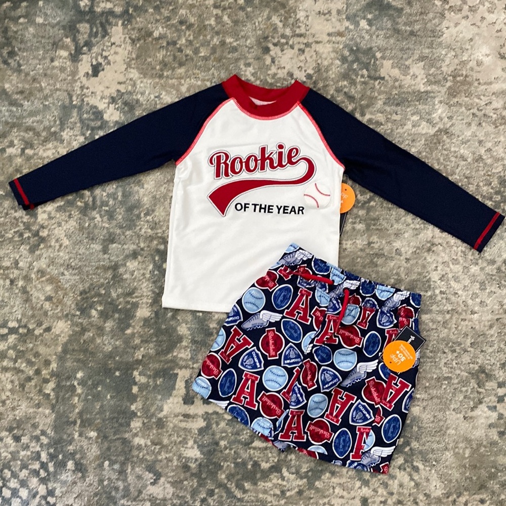 Gymboree swim shorts and matching swim shirt